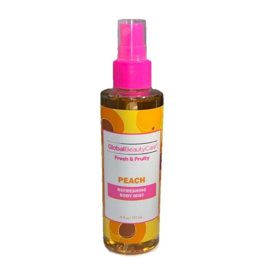 GlobalBeautyCare Fresh & Fruity Peach Refreshing Body Mist Spray 6 fl oz / 177mL